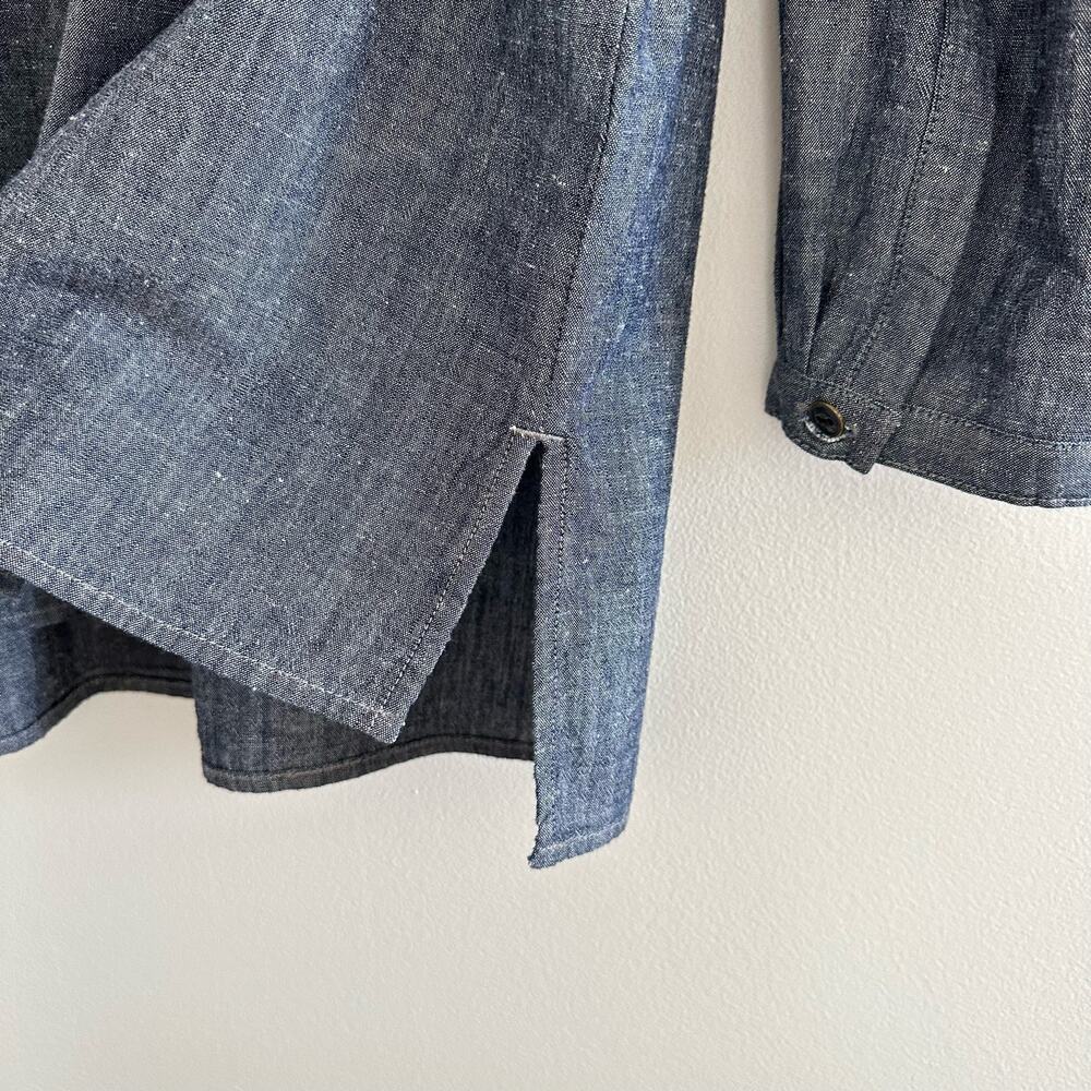 NWT Vince Patch Pocket Chambray Button Front Long Sleeve Shirt Blue Rinse M - Picture 10 of 13